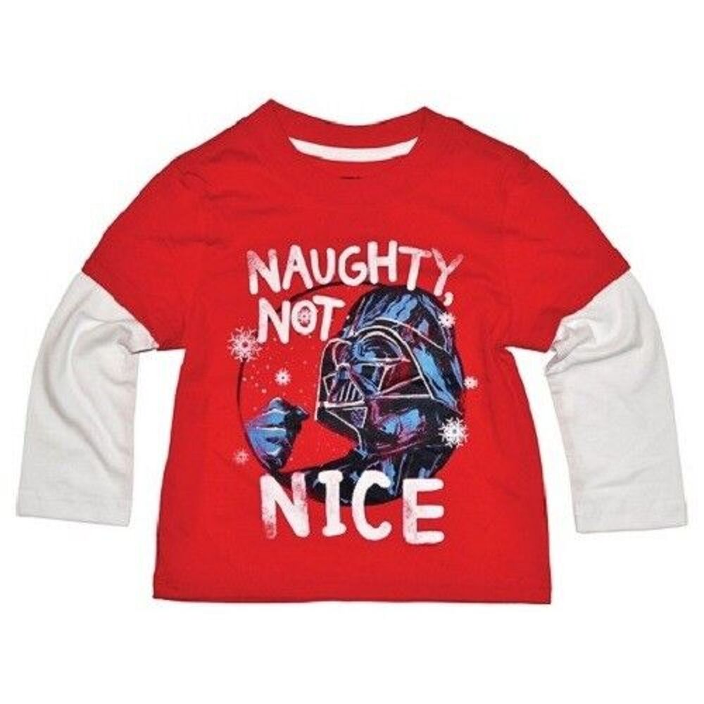 Star Wars Toddler Boys Darth Vader Christmas‎ Shirt Size 18 months Red Layered